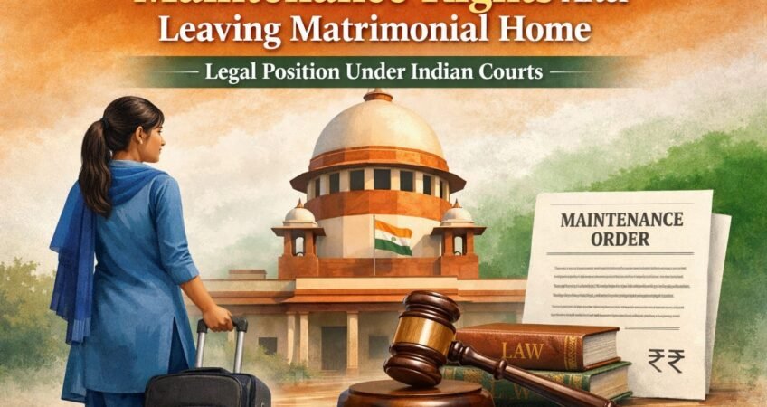 Maintenance rights after leaving matrimonial home under Indian law explained by Indian courts