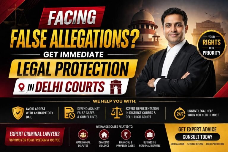 Facing false allegations get immediate legal protection in Delhi courts with expert anticipatory bail lawyer