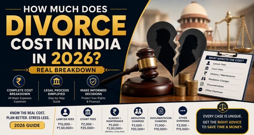 How much does divorce cost in India in 2026 real breakdown showing lawyer fees, court charges, alimony and total expenses