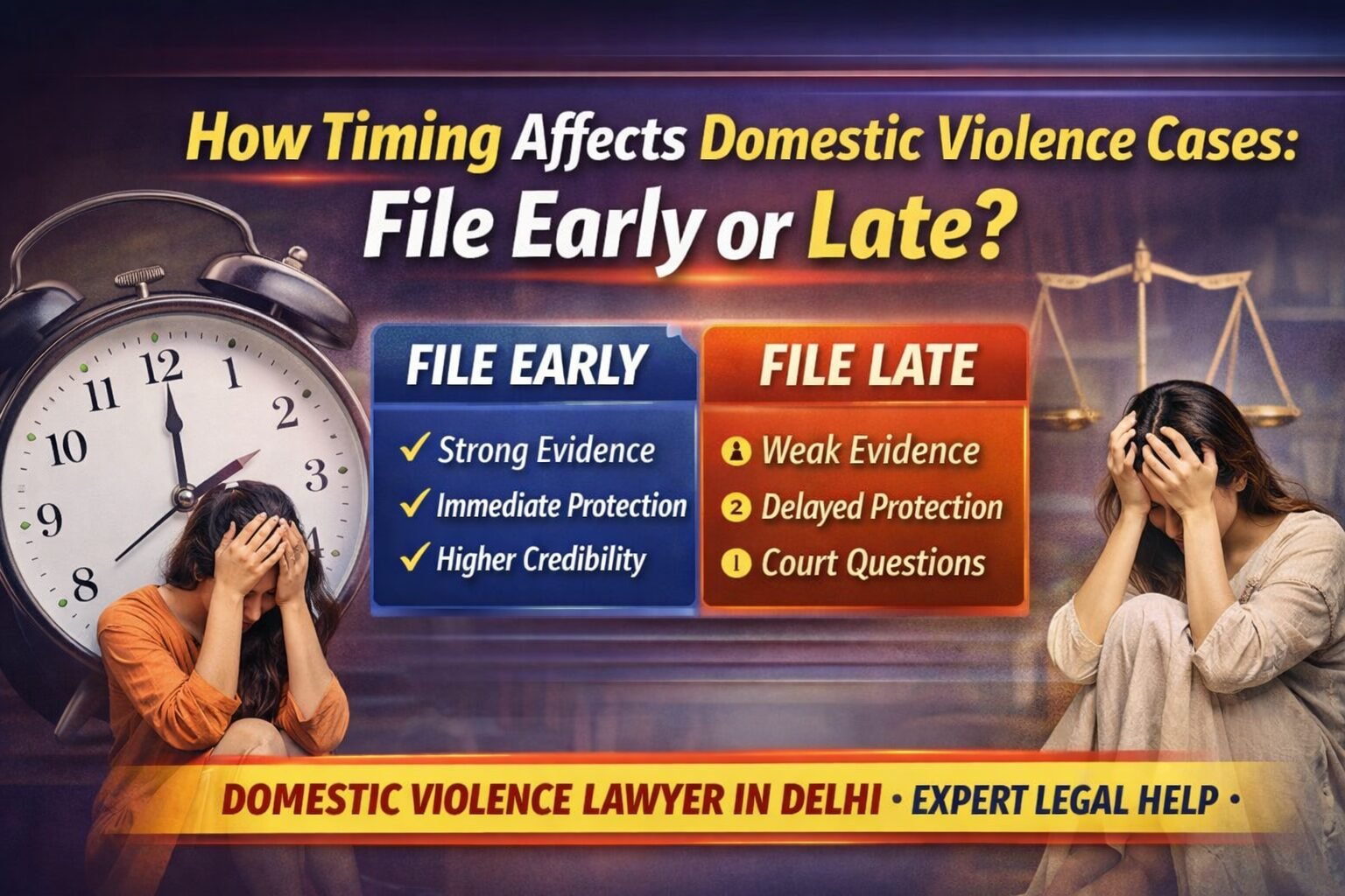 How timing affects domestic violence cases explained by domestic violence lawyer in Delhi