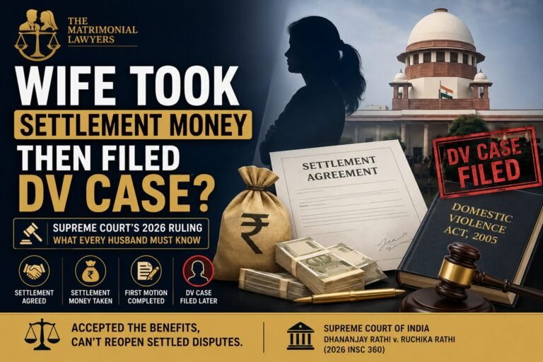 Wife took settlement money then filed DV case after mutual divorce settlement. Supreme Court of India landmark 2026 ruling on post-settlement domestic violence complaints and matrimonial disputes.