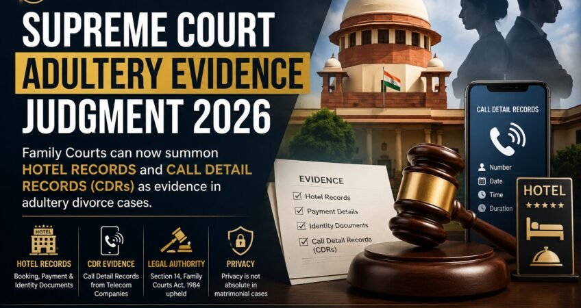 Supreme Court 2026 ruling on adultery evidence allowing Family Courts to summon hotel records and call detail records (CDRs) in divorce cases in India