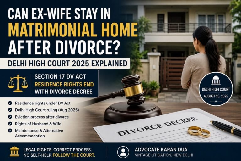 Can ex-wife stay in the matrimonial home after divorce? Delhi High Court 2025 ruling on Section 17 DV Act residence rights.