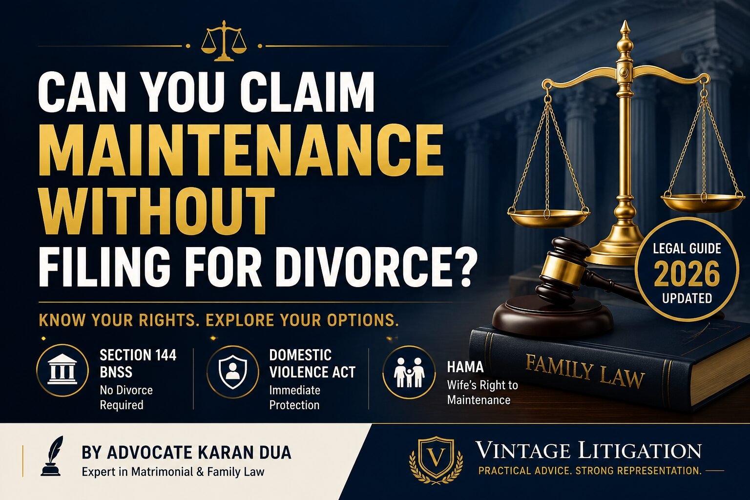 Woman claiming maintenance without filing divorce under Section 144 BNSS and DV Act