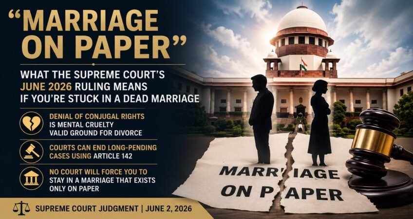 Supreme Court June 2026 ruling on marriage on paper and divorce in India