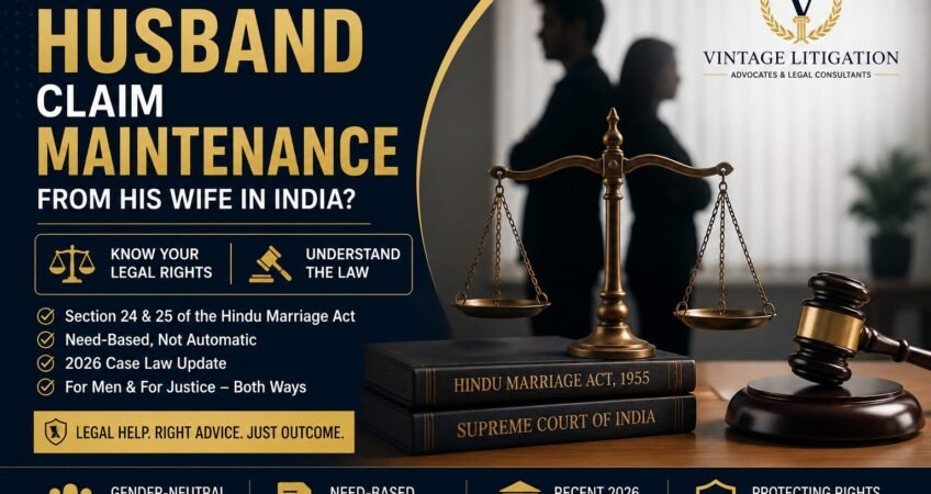 Can a husband claim maintenance from his wife in India – legal rights and Section 24 & 25 HMA