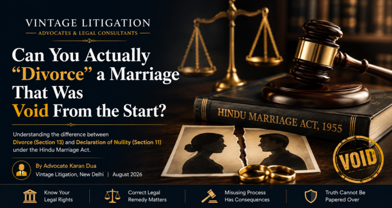 Void marriage vs divorce in India under Section 11 and Section 13 of the Hindu Marriage Act