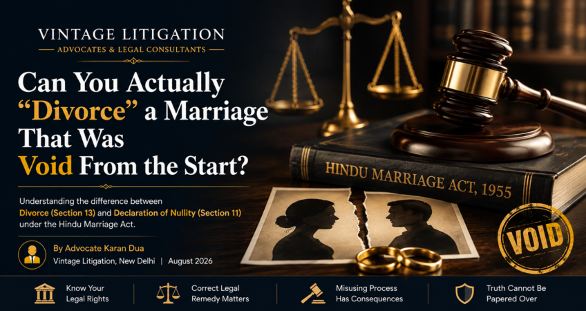 Void marriage vs divorce in India under Section 11 and Section 13 of the Hindu Marriage Act