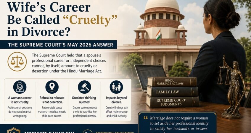 Supreme Court rules a wife's career alone is not cruelty in divorce cases under the Hindu Marriage Act.