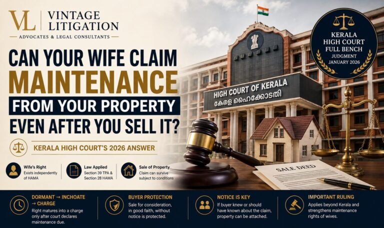 Kerala High Court 2026 ruling on wife maintenance claim after property sale
