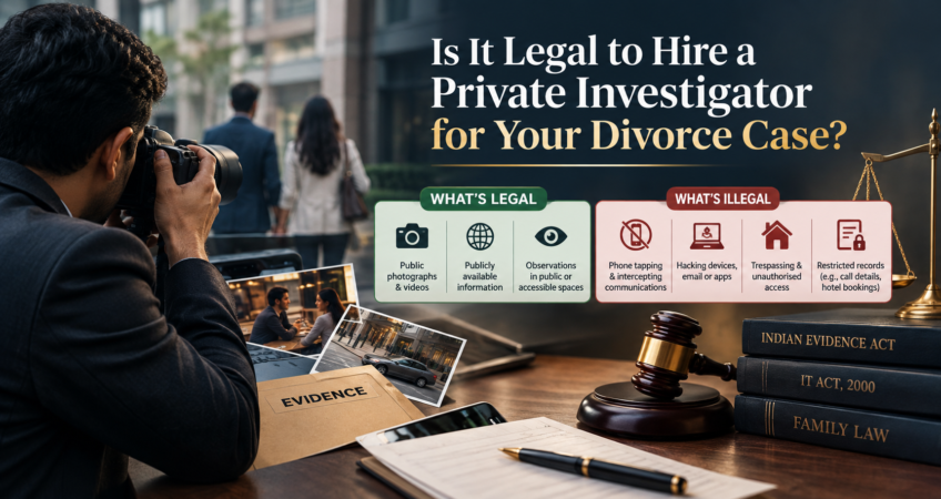 Private investigator collecting legal evidence for a divorce case in India