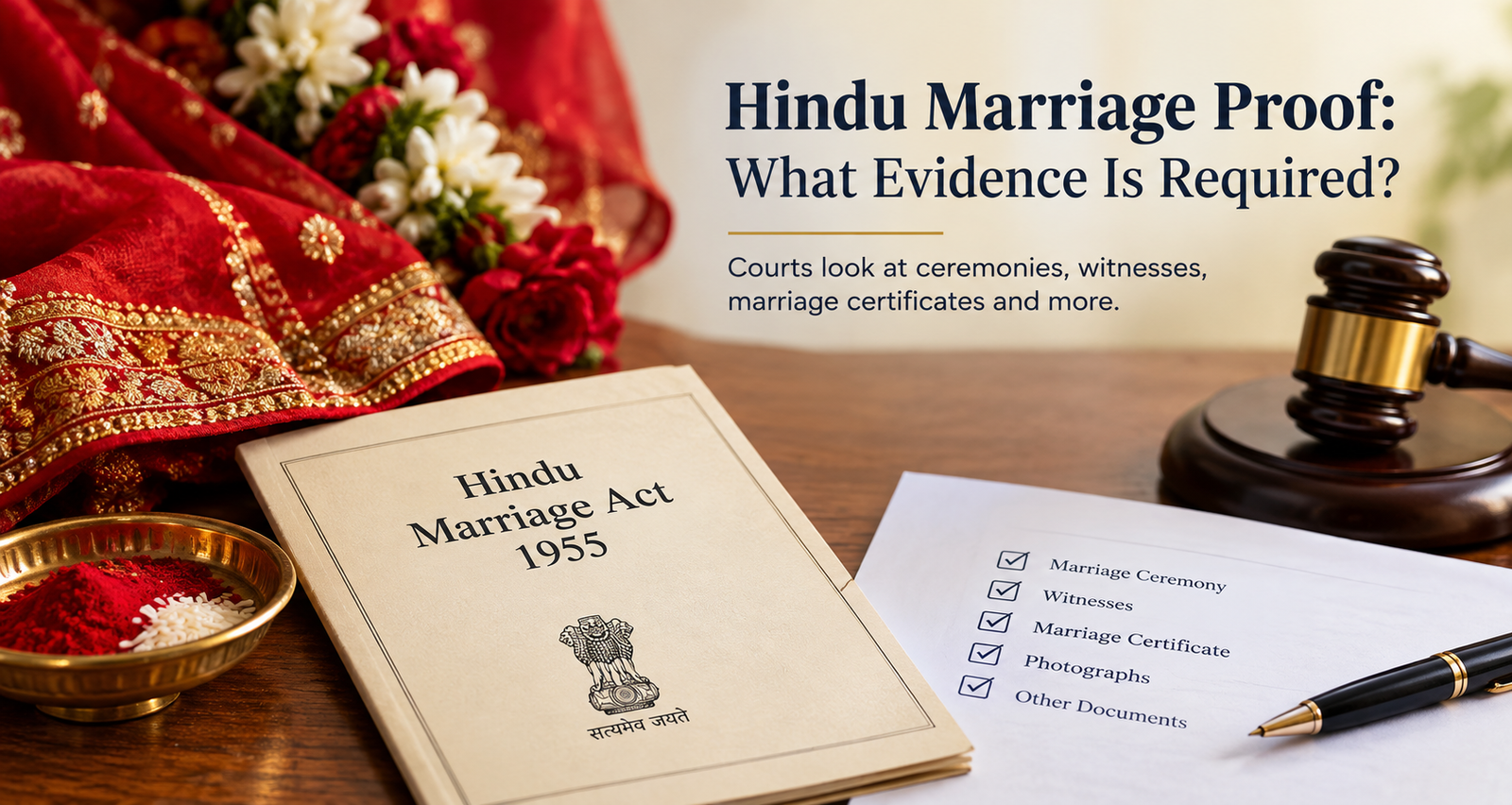 Hindu marriage proof and evidence required under Hindu Marriage Act