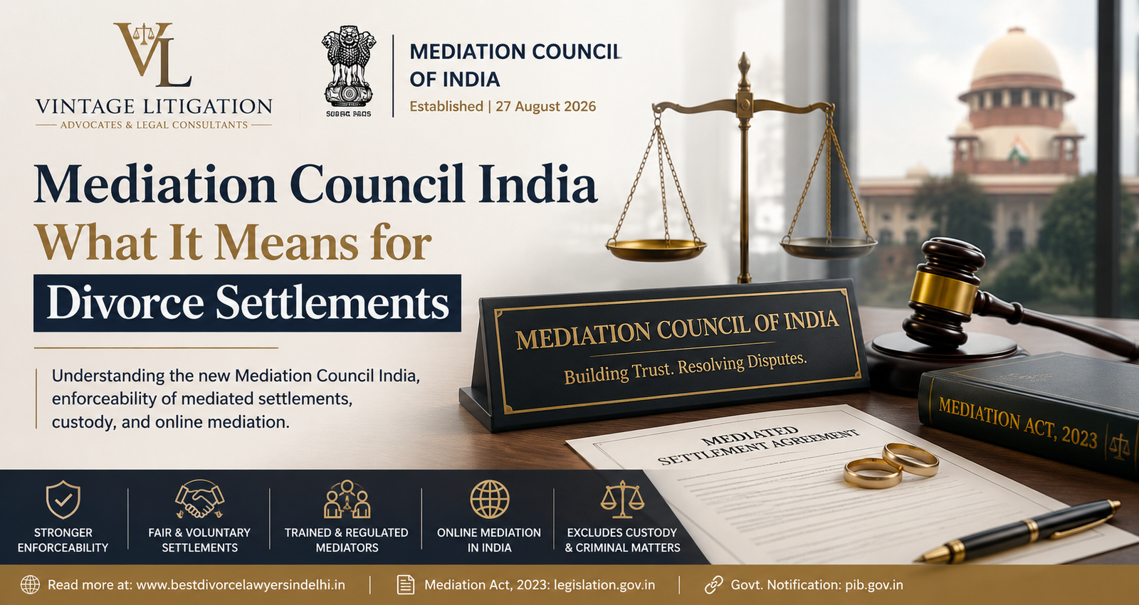 Mediation Council India and divorce settlement mediation