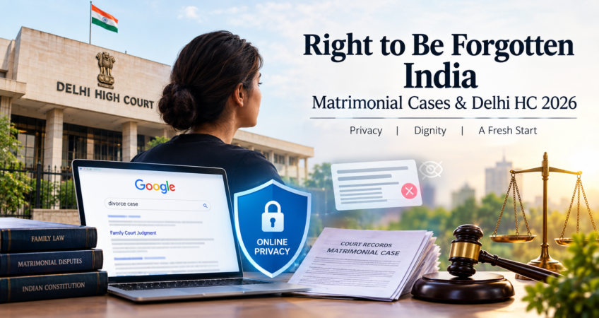 Right to be forgotten India matrimonial cases Delhi High Court 2026