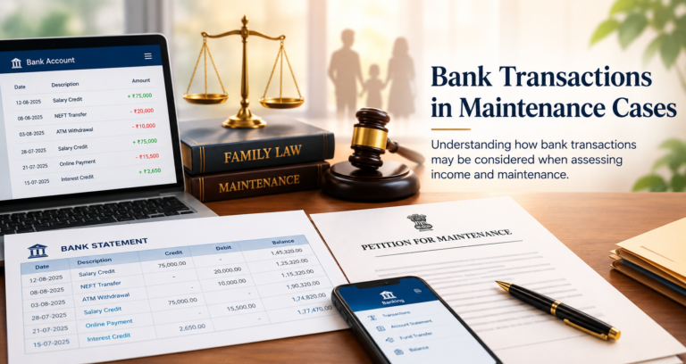 Bank transactions in maintenance cases