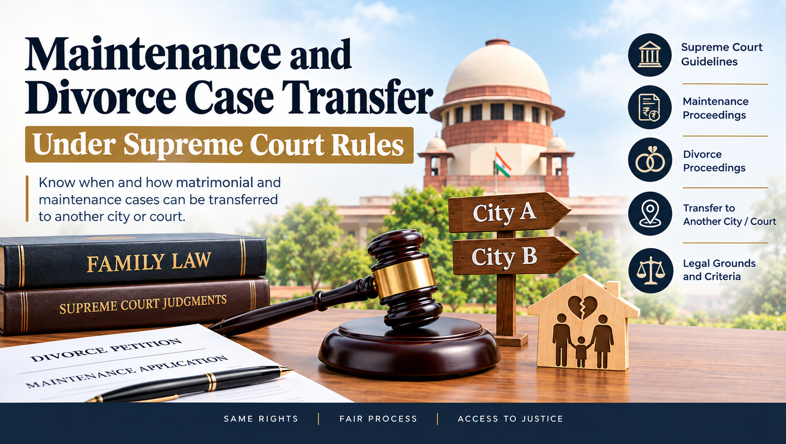 Maintenance and divorce case transfer under Supreme Court rules